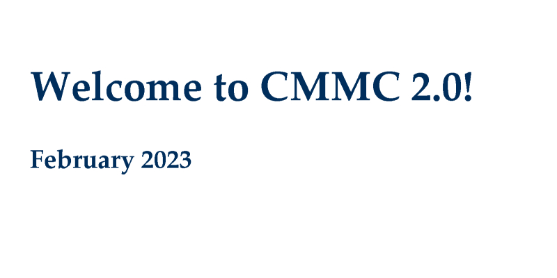 Welcome to CMMC 2.0! Coverpage Final